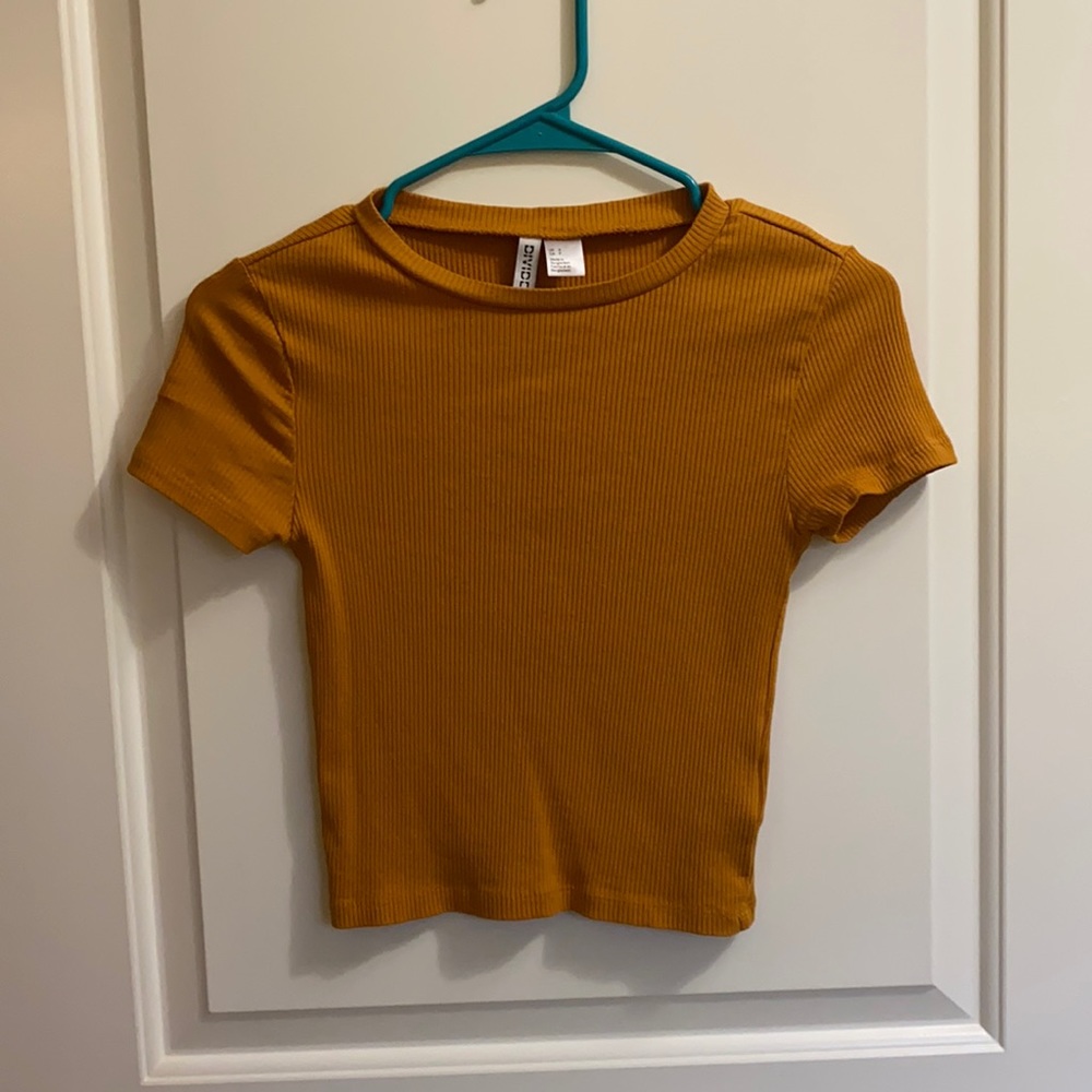 Mustard yellow crop top